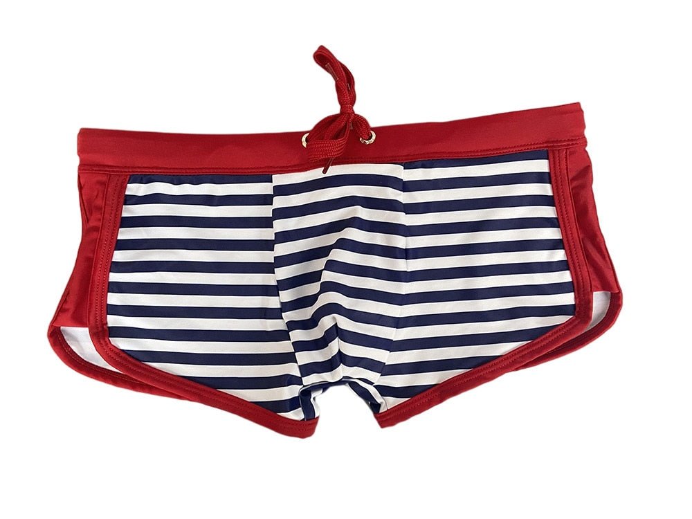 ORVLS Striped Bowtie Swim Trunks | dmunderwear detail image 4