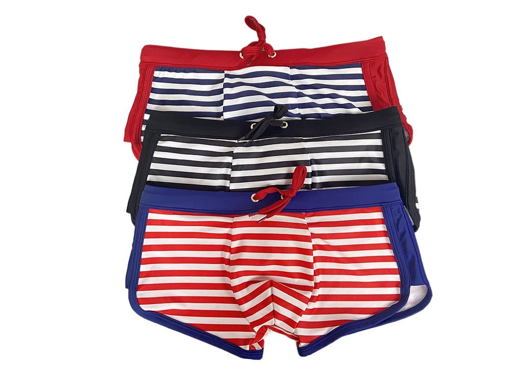 ORVLS Striped Bowtie Swim Trunks | dmunderwear detail image 9