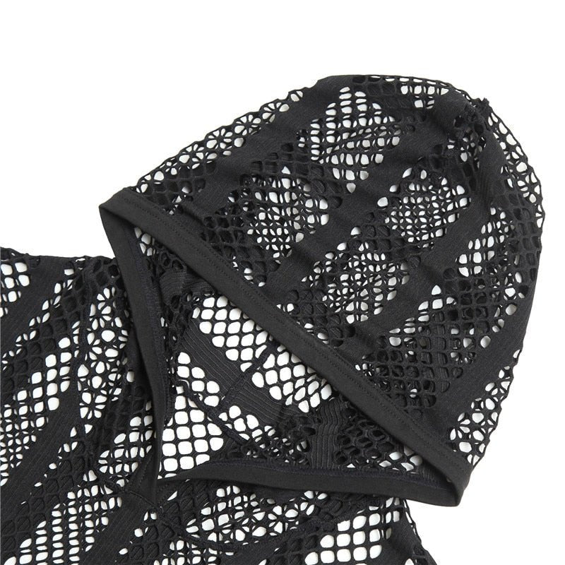 Striped Hoodie Mesh Suit | dmunderwear detail image 2