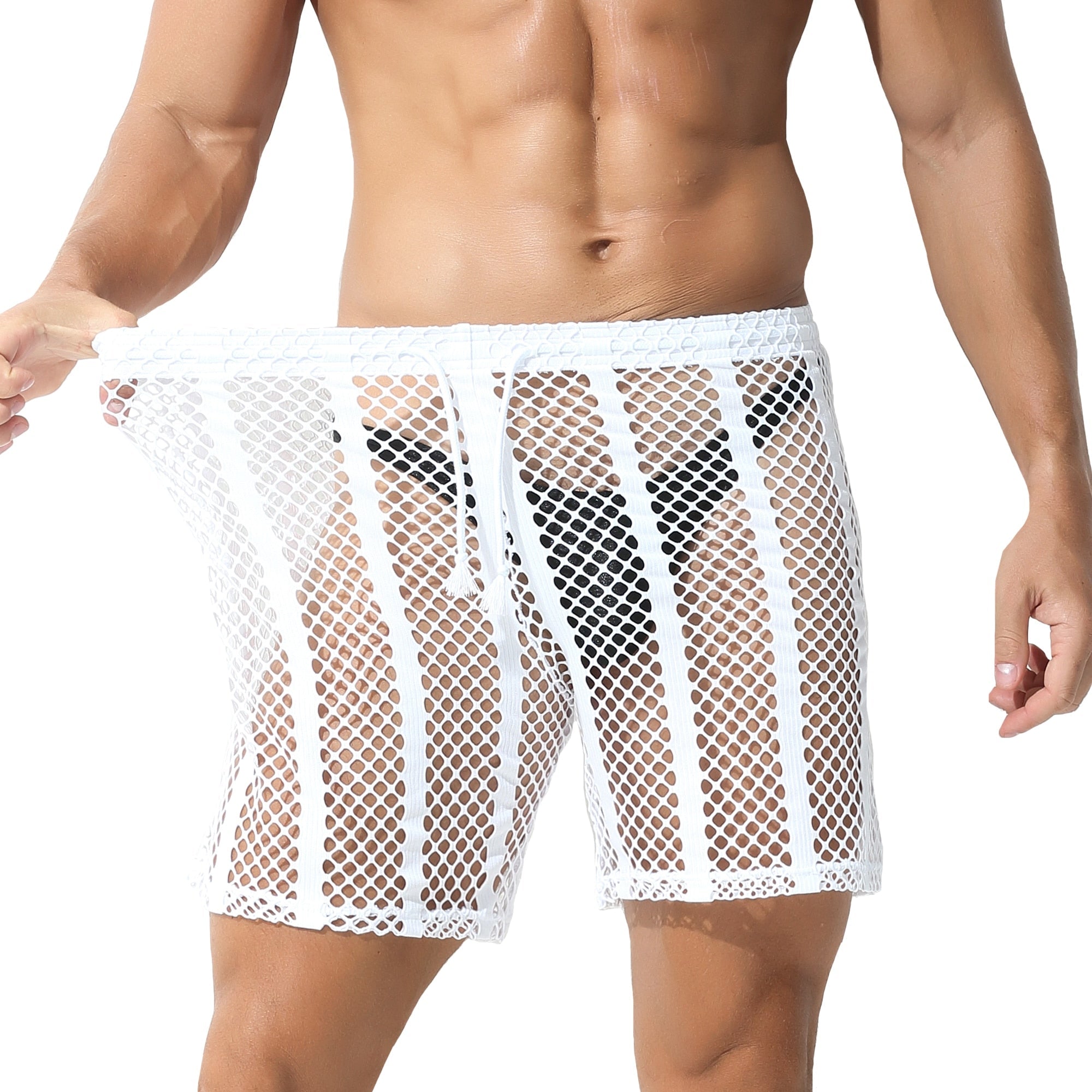 ORVLS Striped Hoodie Mesh Suit | dmunderwear detail image 11