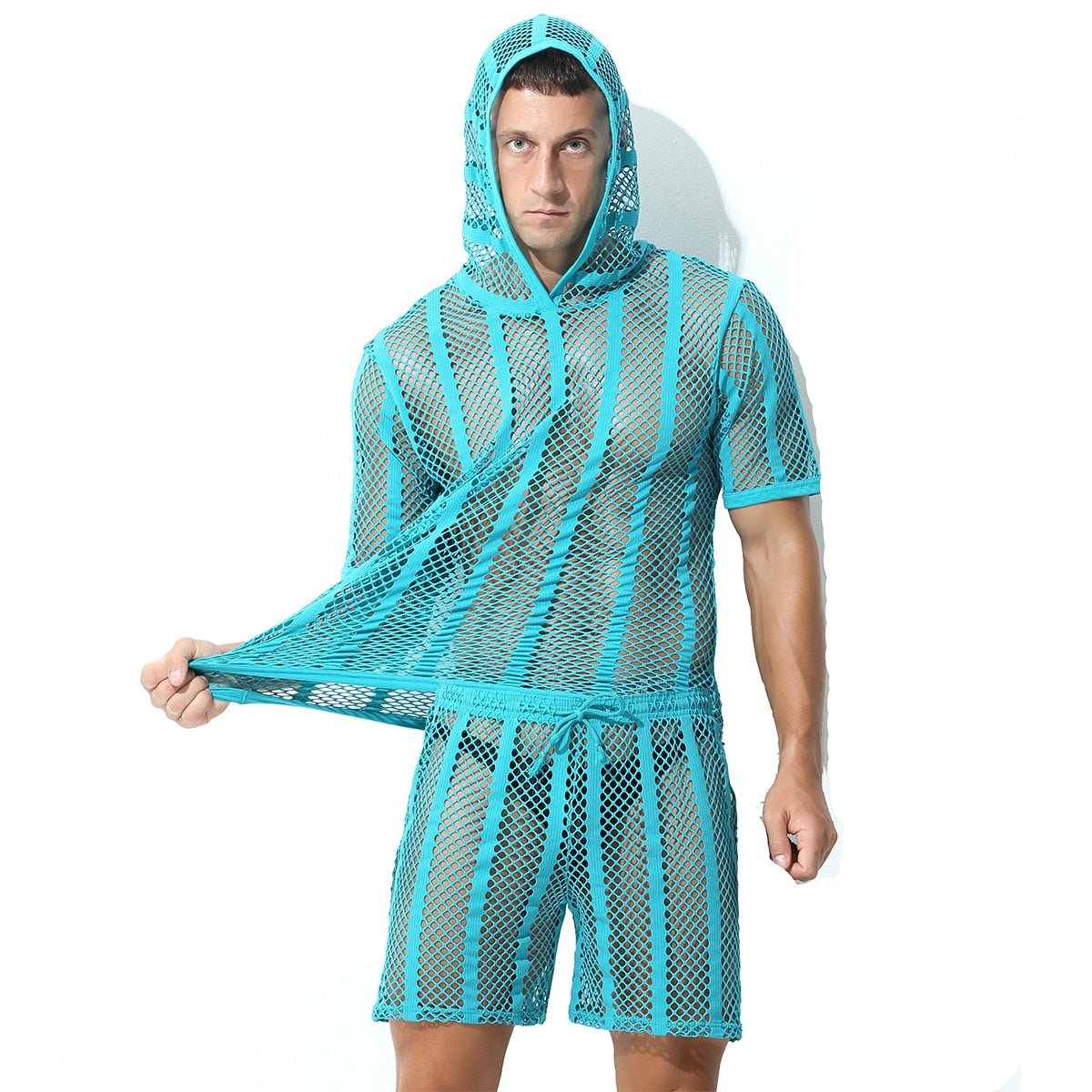 ORVLS Striped Hoodie Mesh Suit | dmunderwear detail image 18