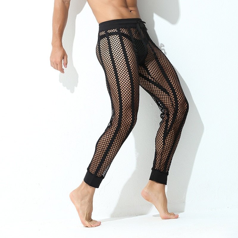 ORVLS Striped Mesh Tights | dmunderwear detail image 2