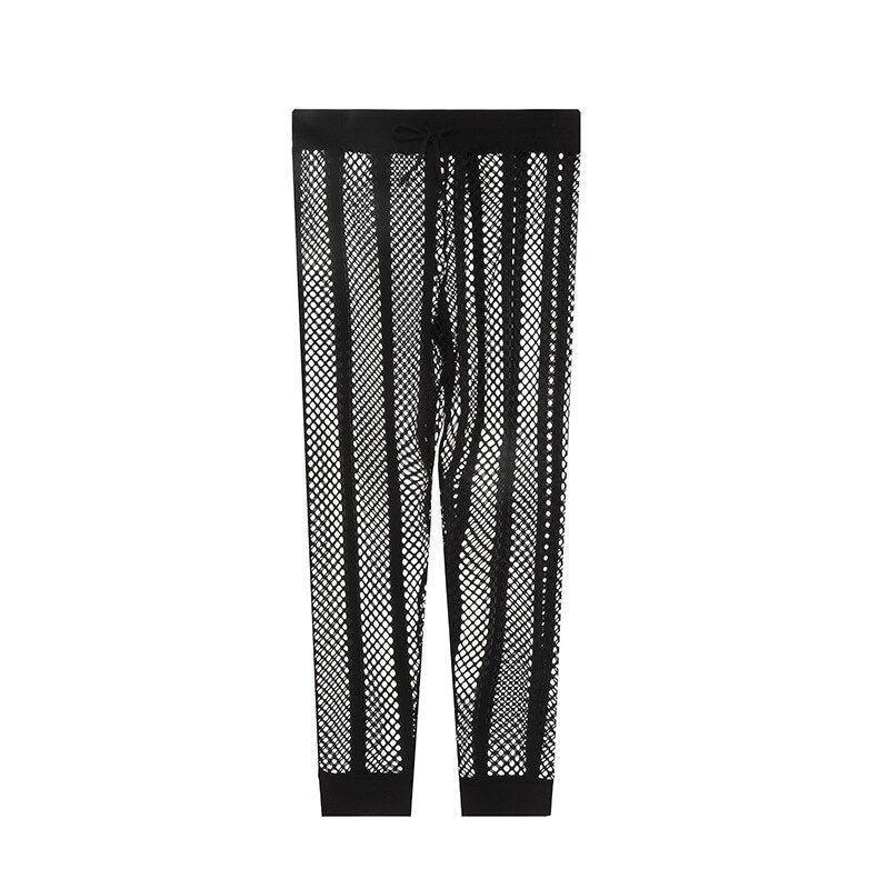 ORVLS Striped Mesh Tights | dmunderwear detail image 3