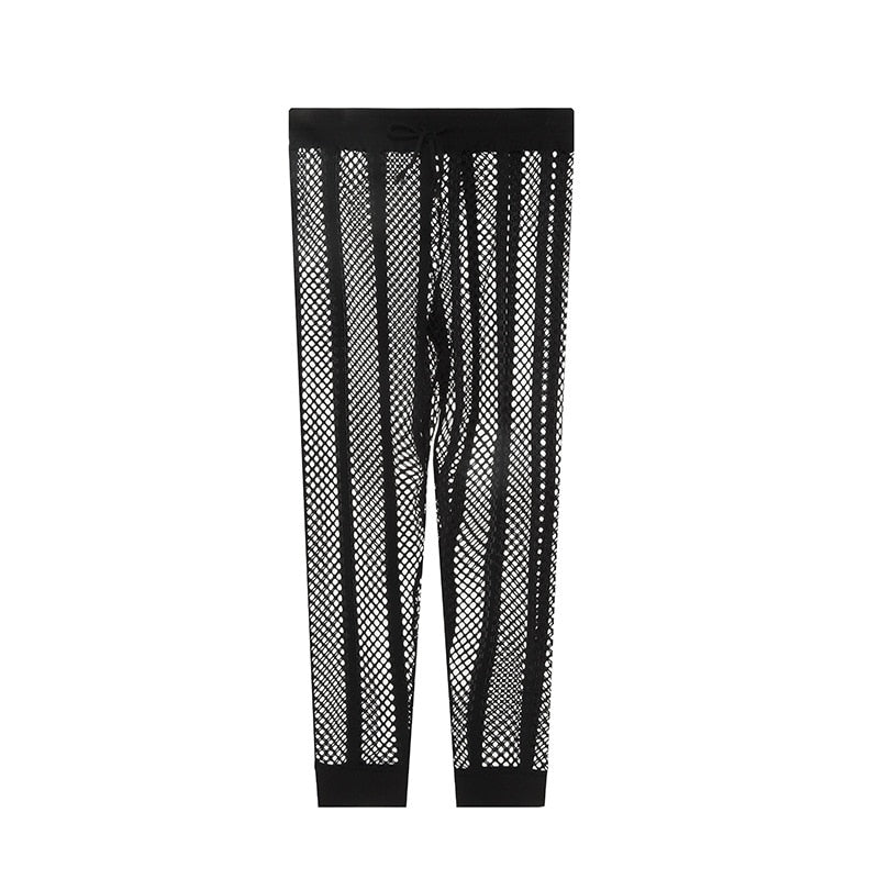 ORVLS Striped Mesh Tights | dmunderwear detail image 4