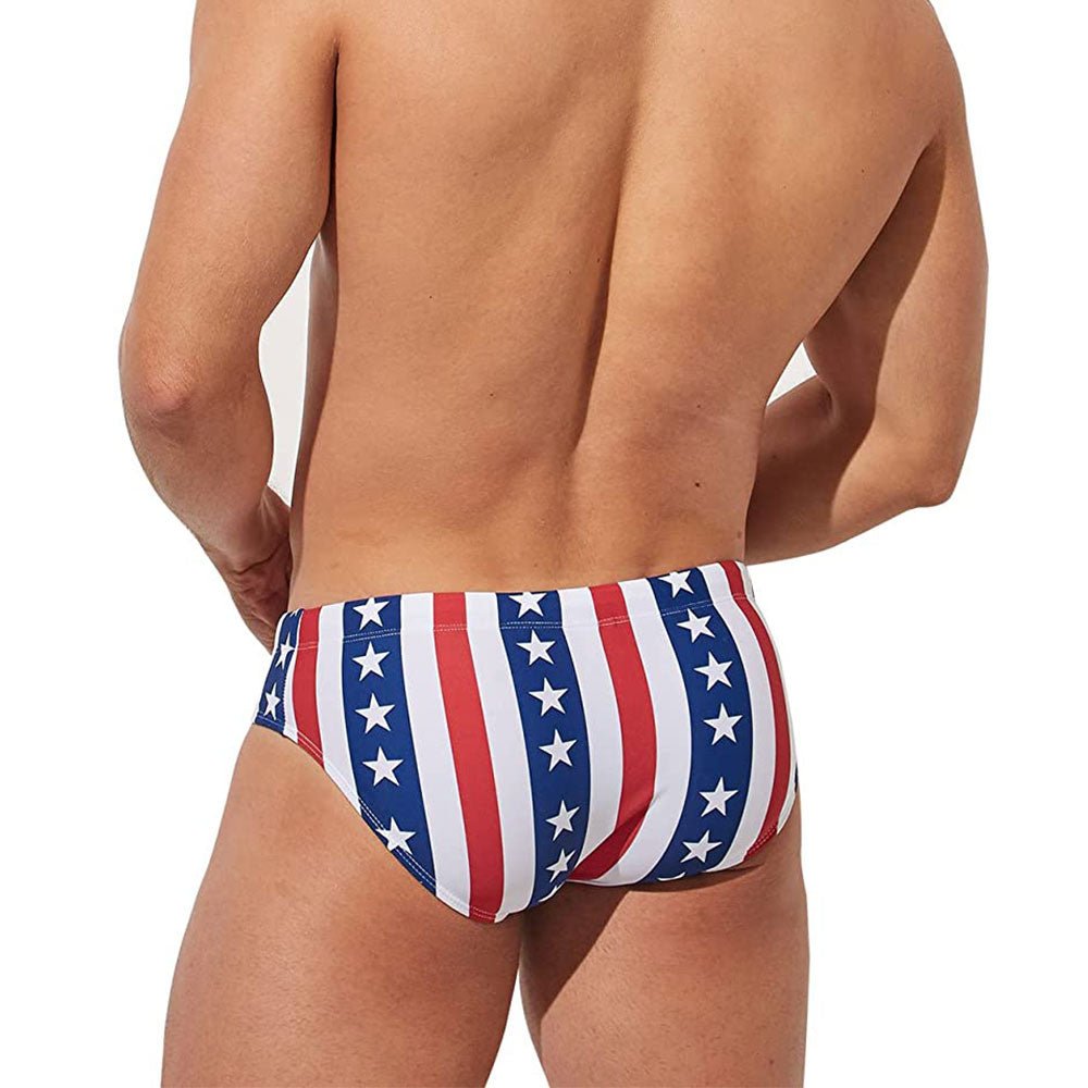 ORVLS Striped Patriotic Swim Briefs | dmunderwear detail image 4