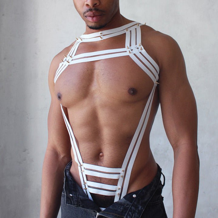 Studded Triple Body Harness | dmunderwear