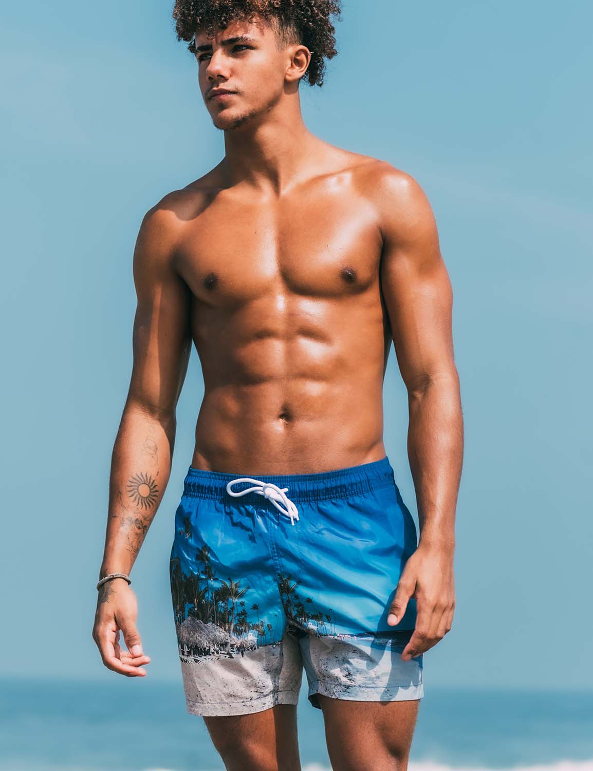 Swim Shorts 231301 with Quick-Dry in Blue Ocean | dmunderwear
