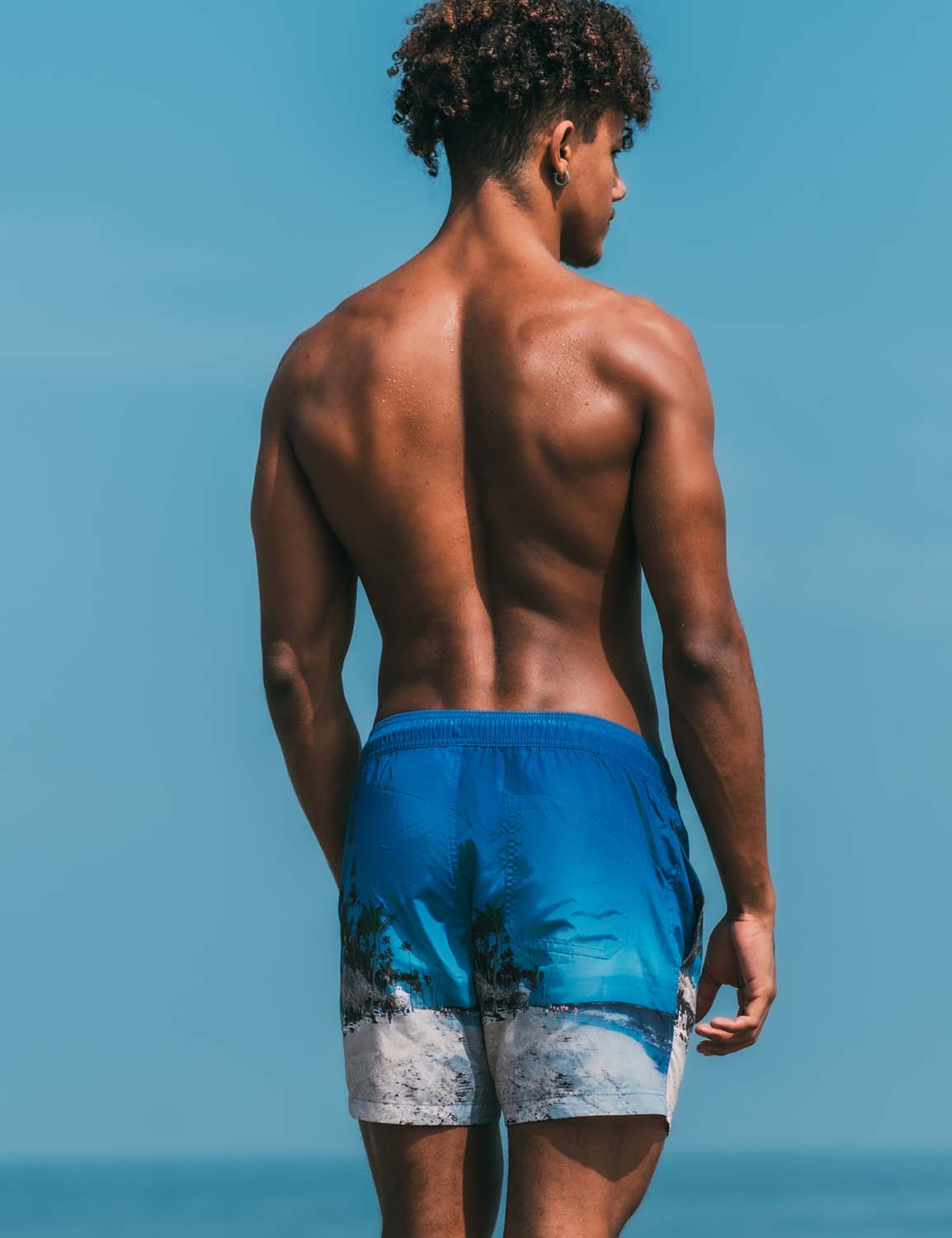 Swim Shorts 231301 with Quick-Dry in Blue Ocean | dmunderwear detail image 2