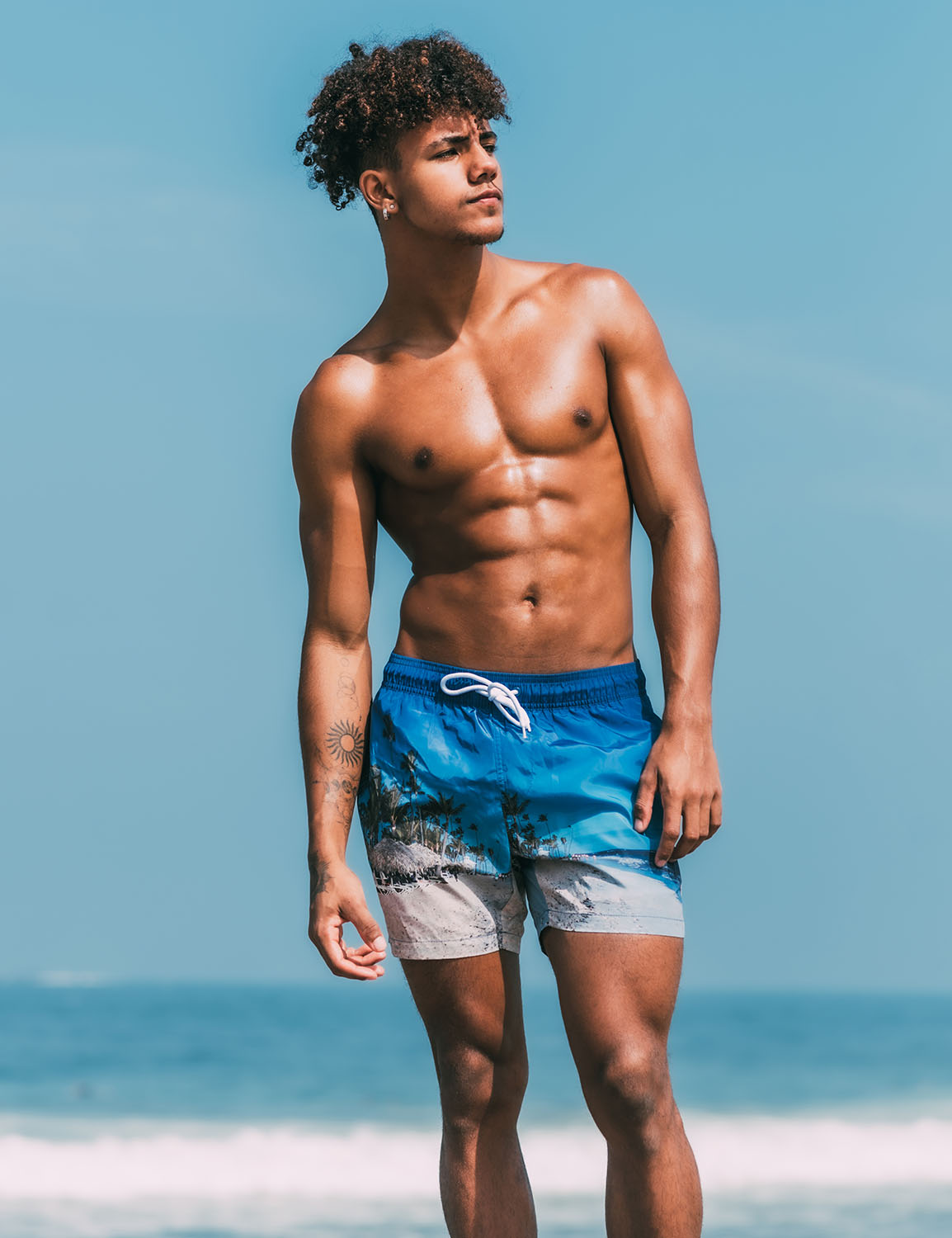 Swim Shorts 231301 with Quick-Dry in Blue Ocean | dmunderwear detail image 3