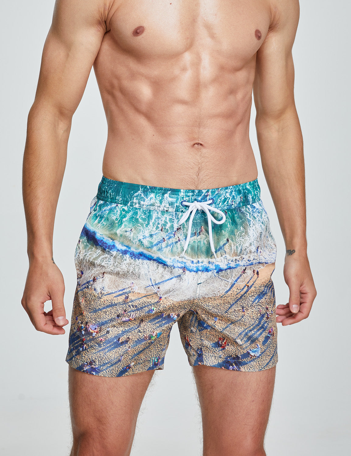 Swim Shorts 231301 with Quick-Dry in Green Beach | dmunderwear detail image 4