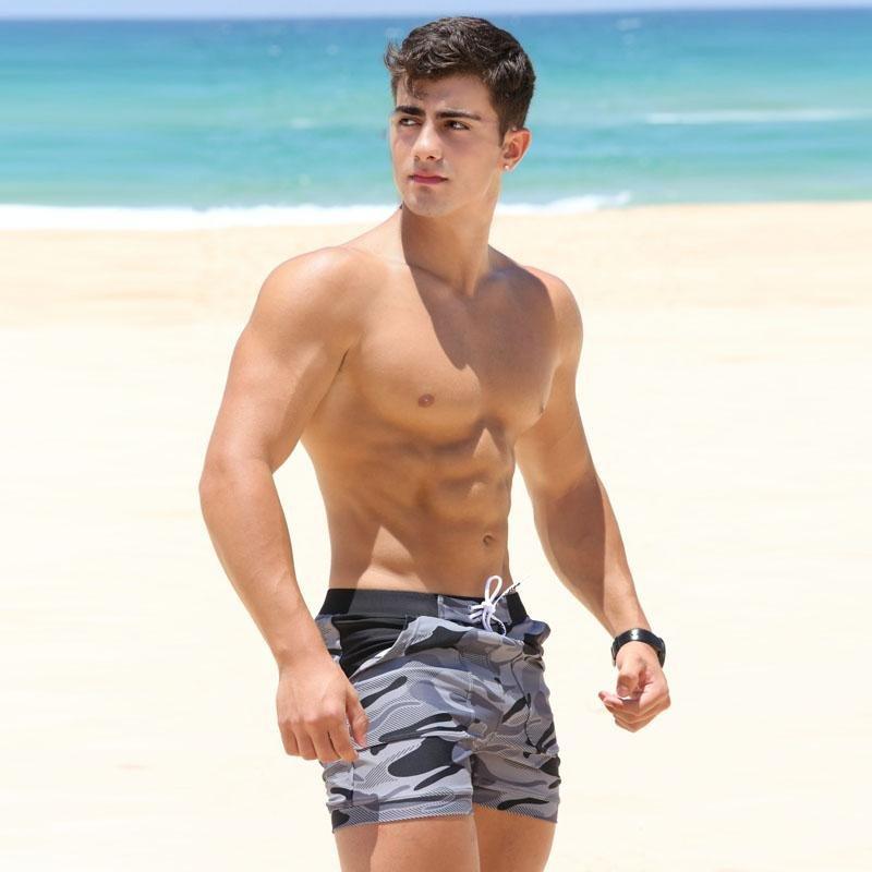 ORVLS Taddlee Grey Camo Pocketed Board Shorts | dmunderwear detail image 3