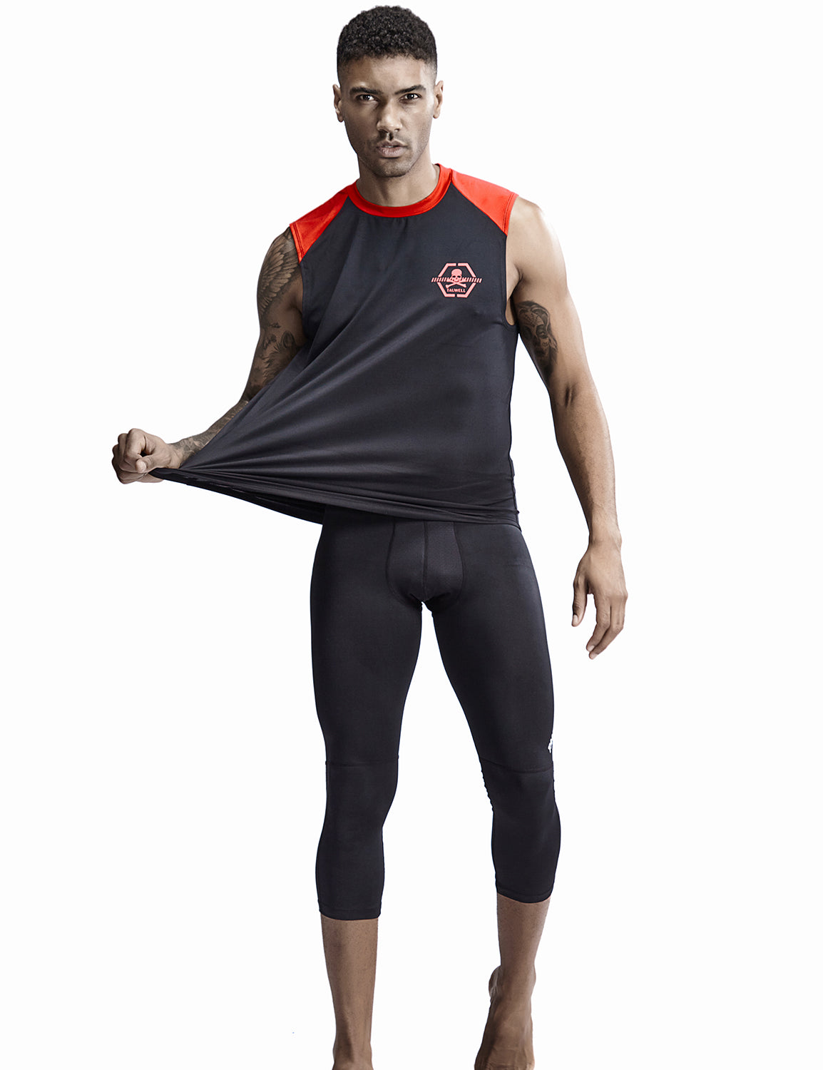 Tall Training Sleeveless T-shirt Quick Dry 9702 | dmunderwear detail image 3