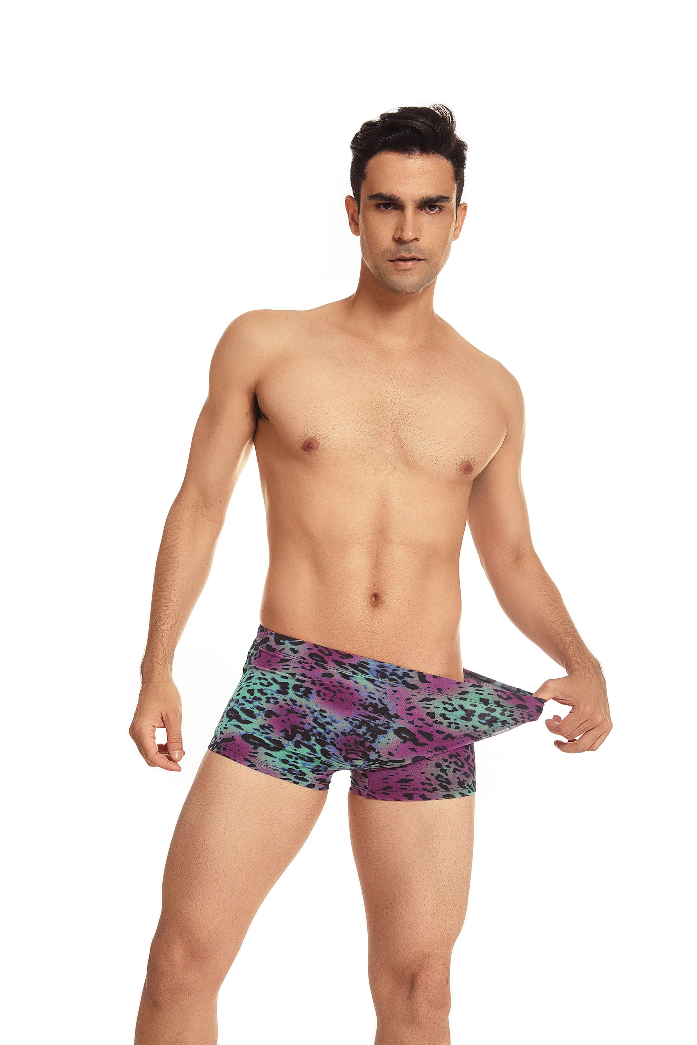 Tan-Through Mesh Swim Trunks | dmunderwear detail image 11