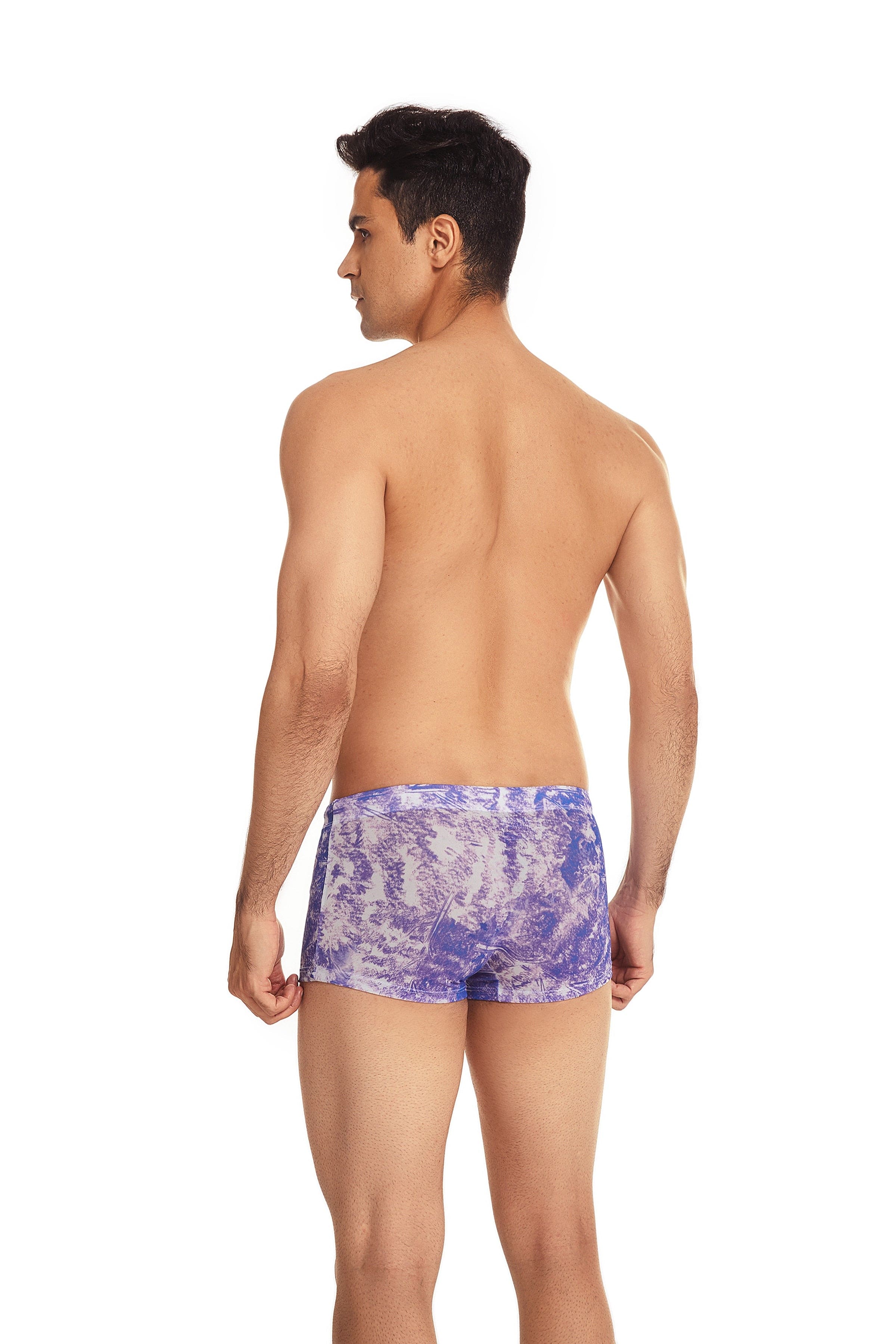 Tan-Through Mesh Swim Trunks | dmunderwear detail image 16