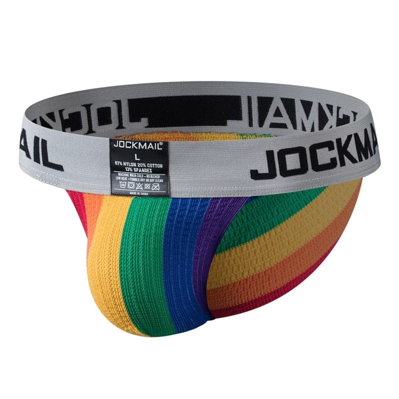 Thick Rainbow Tanga Briefs | dmunderwear detail image 2