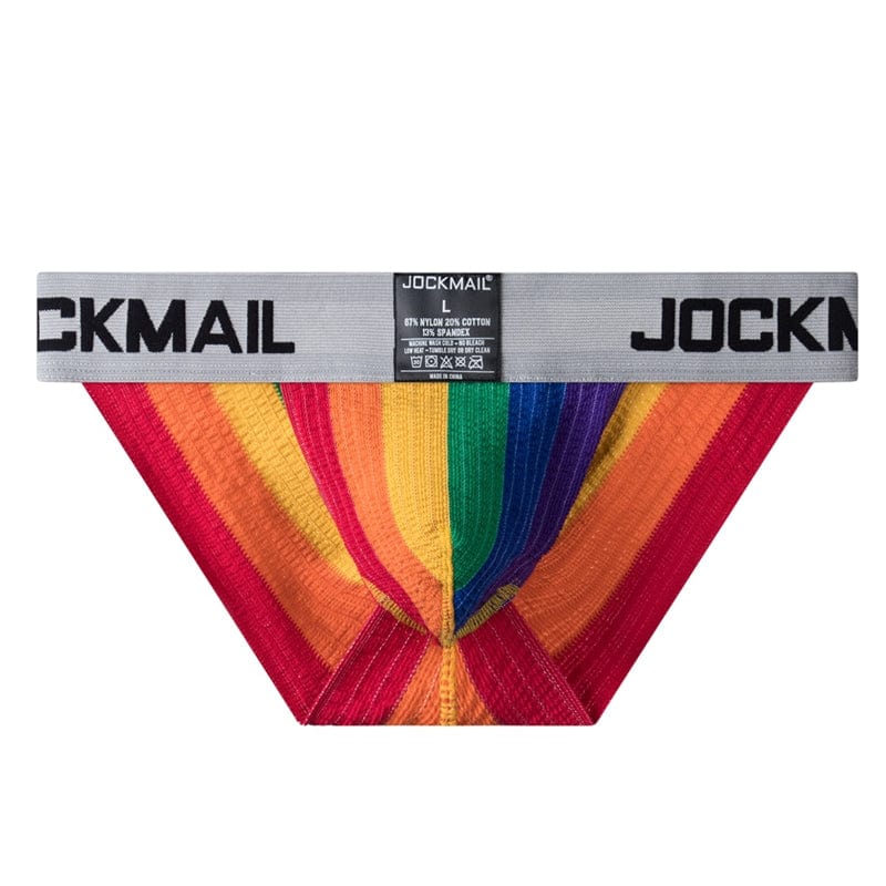 Thick Rainbow Tanga Briefs | dmunderwear detail image 3