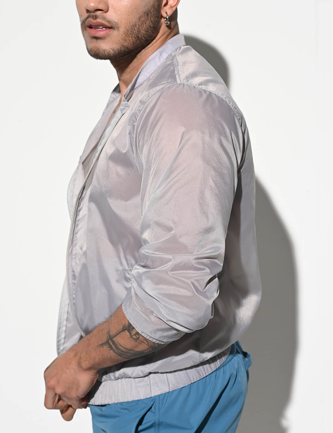 Thin Long Sleeve Jacket B7242 | dmunderwear detail image 12