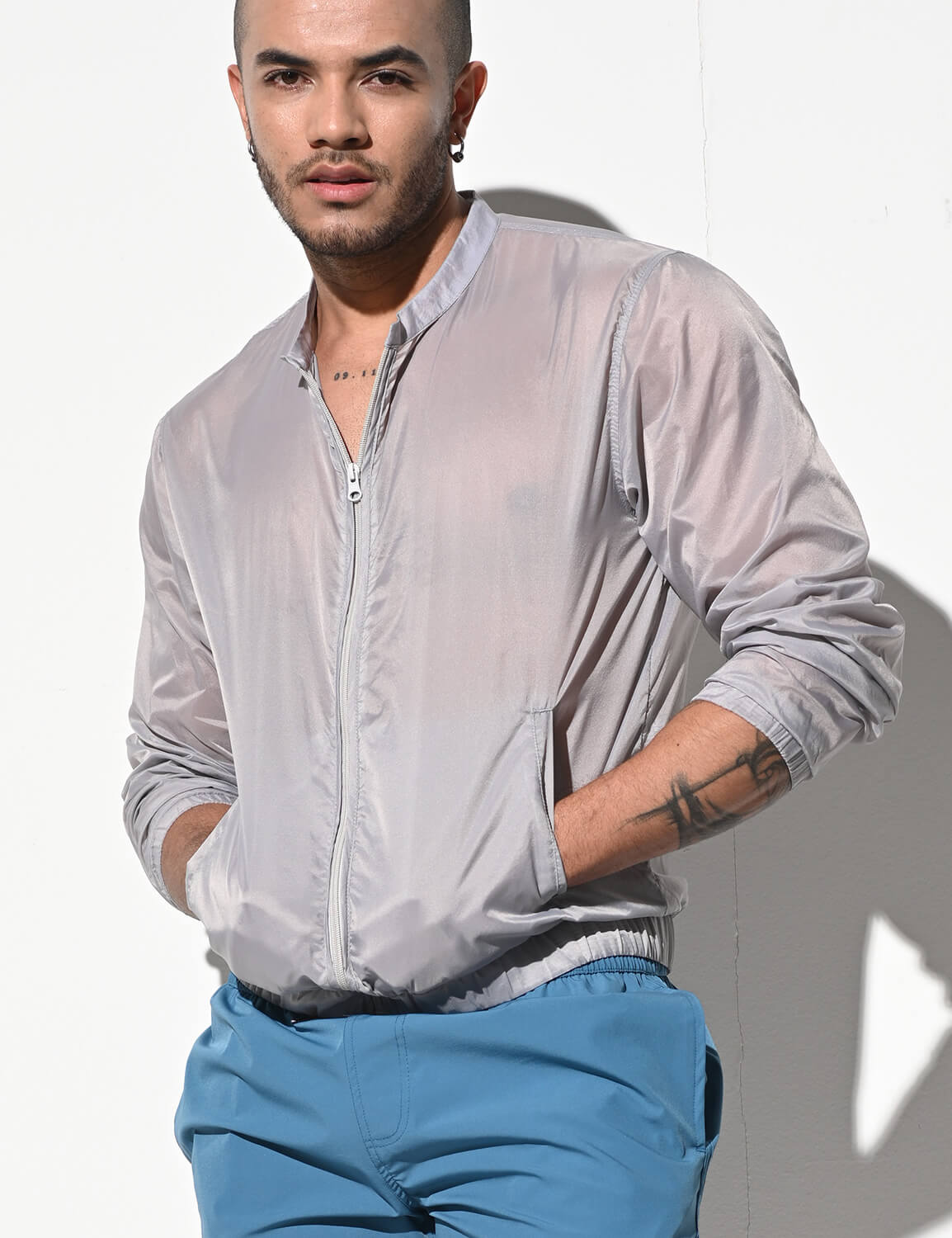 Thin Long Sleeve Jacket B7242 | dmunderwear detail image 16
