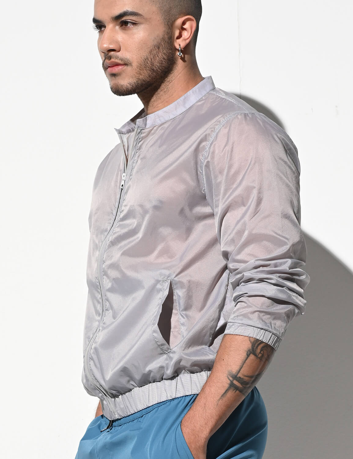 Thin Long Sleeve Jacket B7242 | dmunderwear detail image 17