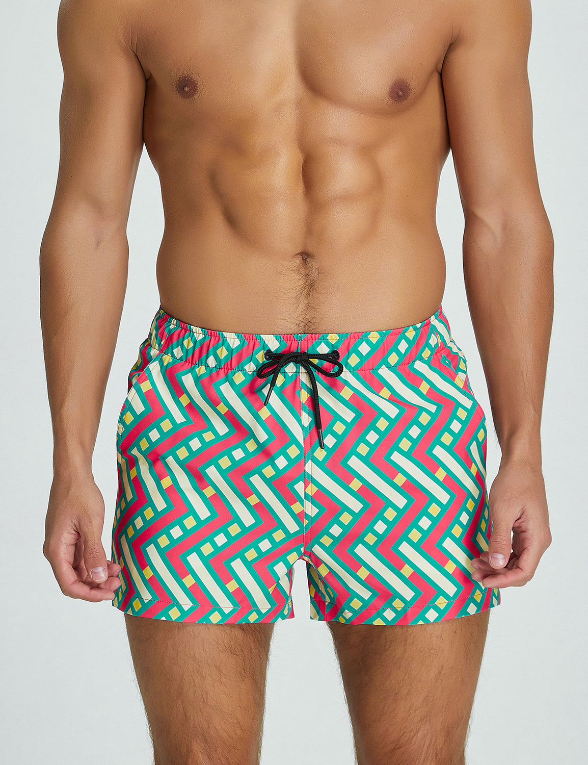 Training Sport Shorts 11301 with Quick-Dry in Mixed Green & Red | dmunderwear