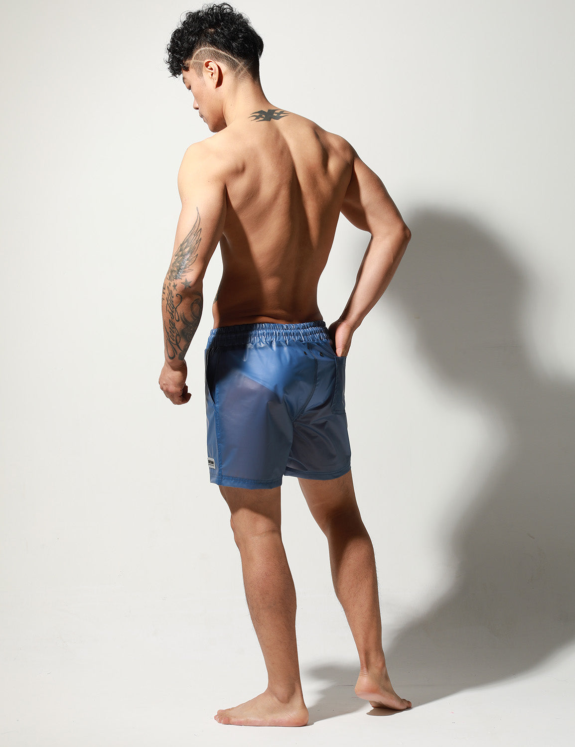 New Translucent Beach Surf Shorts S7941 | dmunderwear detail image 2