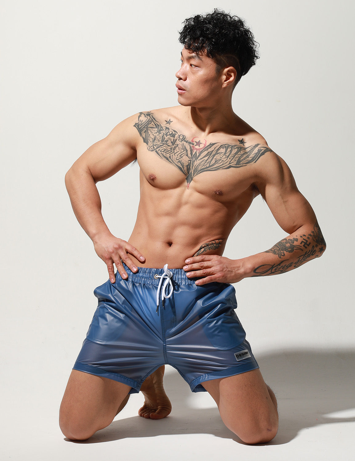 New Translucent Beach Surf Shorts S7941 | dmunderwear detail image 7