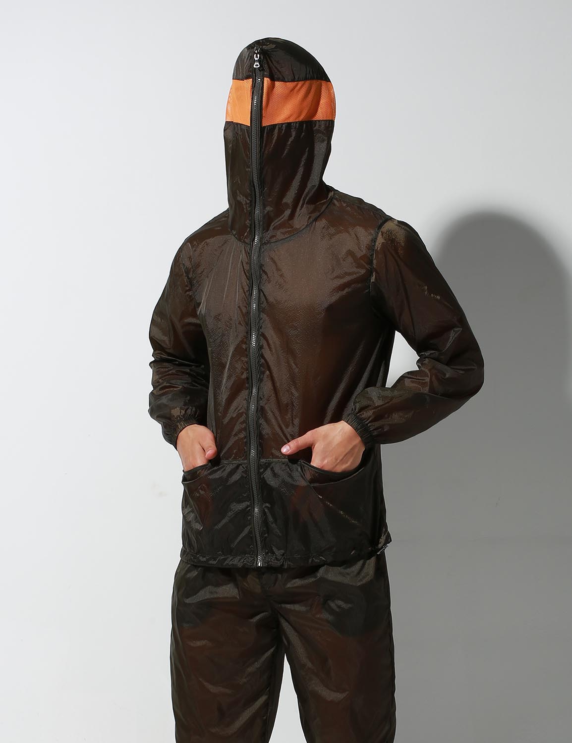 Translucent Quick-Dry Sport Long Sleeve Hooded Jacket S2902 | dmunderwear detail image 6