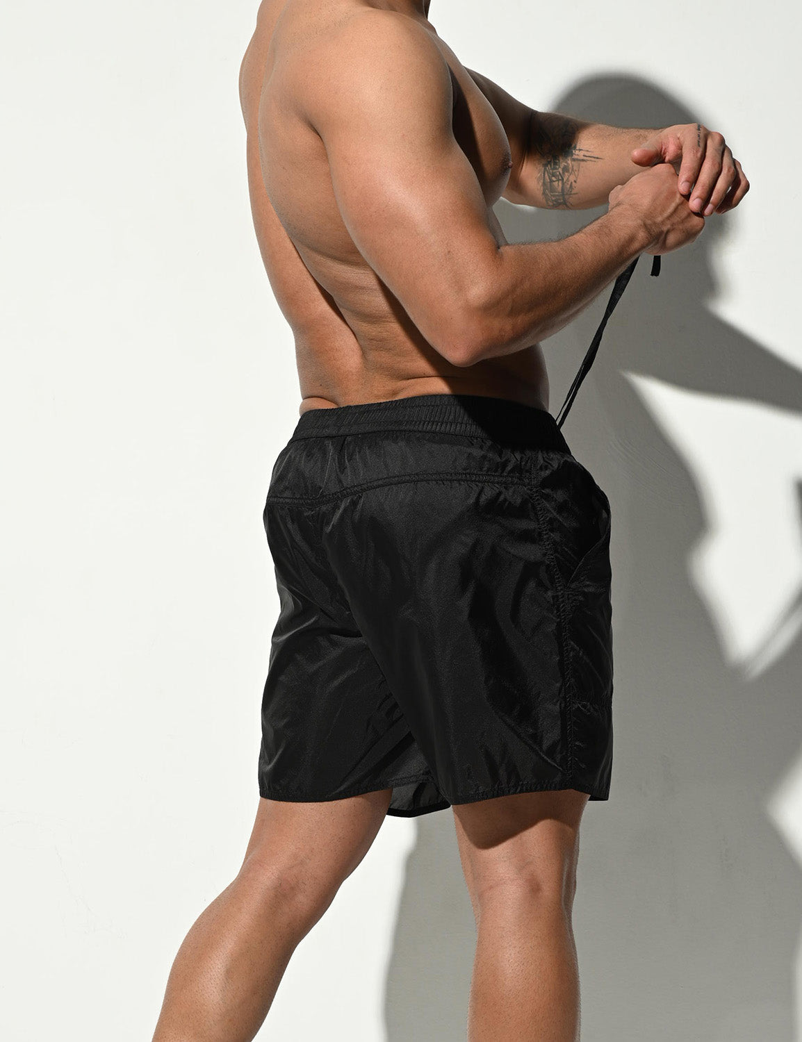 Translucent Shiny Sport Swim Beach Surf Shorts B4123 | dmunderwear detail image 10