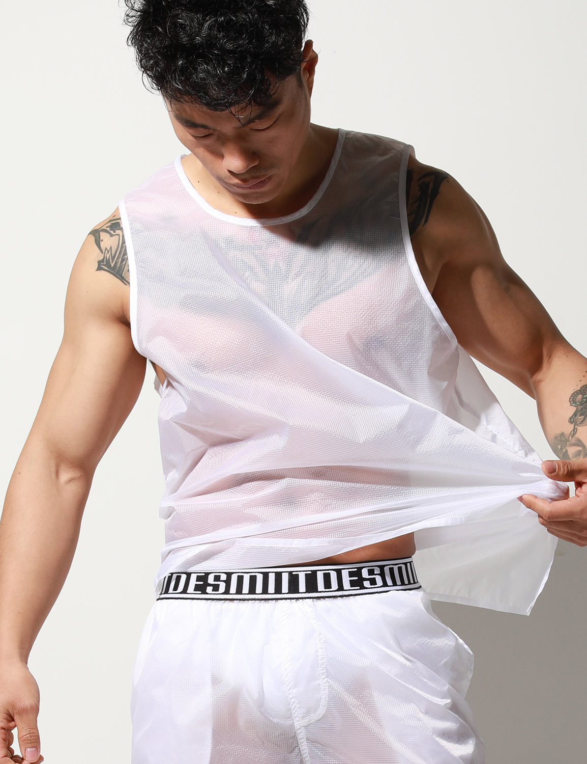 Translucent Tank Top or Shorts | dmunderwear detail image 2