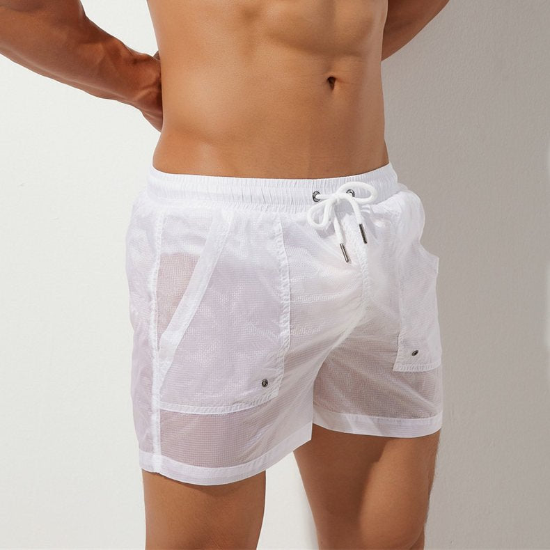 Transparent Pocketed Board Shorts | dmunderwear detail image 3