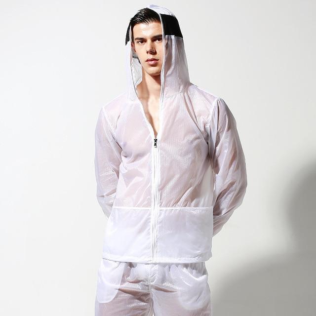 Transparent Racing Stripe Hoodie + Pants | dmunderwear detail image 2