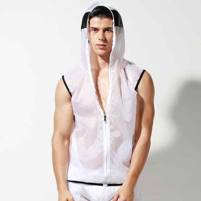ORVLS Transparent Racing Stripe Sleeveless Hoodie + Pants | dmunderwear detail image 11