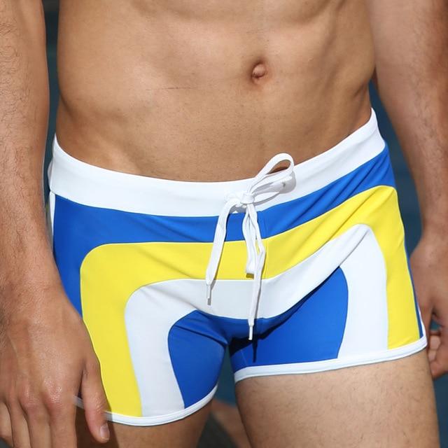 Tri-toned Bowtie Square Cut Swim Trunks | dmunderwear detail image 18