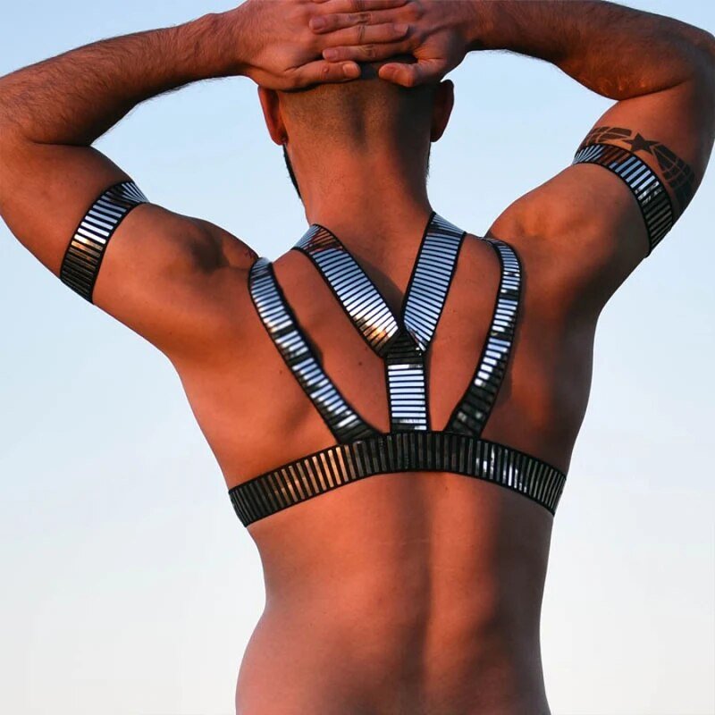Triple Clutch Silver Metallic Harness | dmunderwear detail image 2