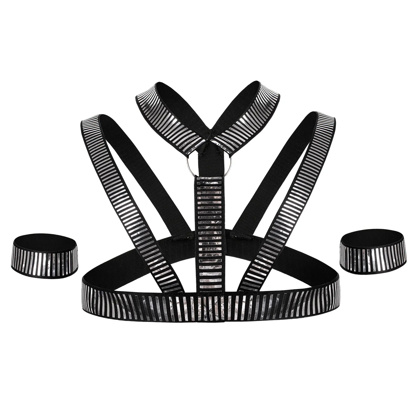 Triple Clutch Silver Metallic Harness | dmunderwear detail image 3