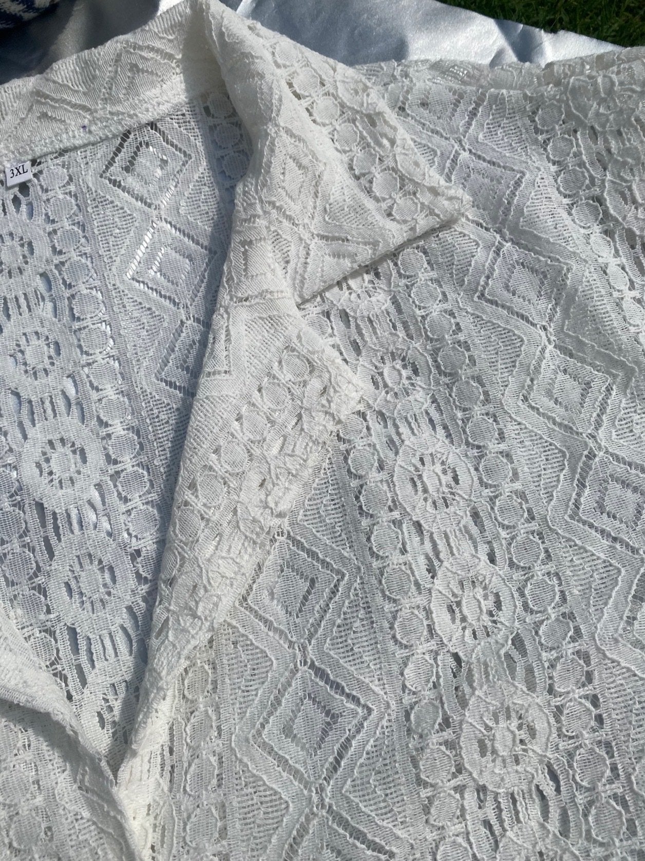 Turnover collar hollow out short sleeve lace hem solid top | dmunderwear detail image 7
