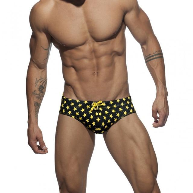 ORVLS Two Toned Bowtie Stars Swim Briefs | dmunderwear detail image 2
