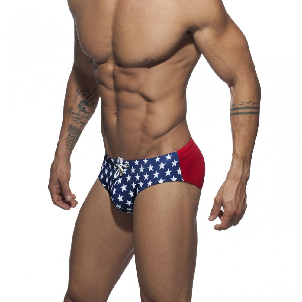 ORVLS Two Toned Bowtie Stars Swim Briefs | dmunderwear detail image 4