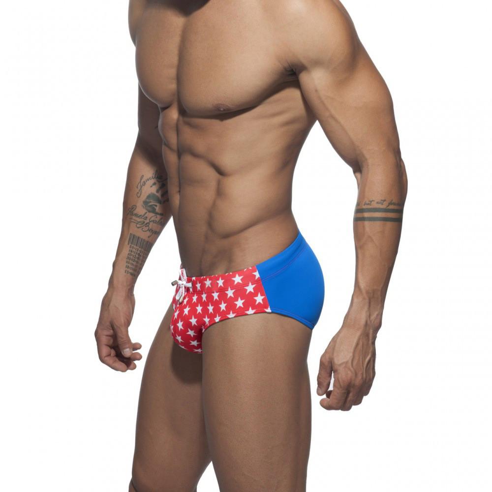 ORVLS Two Toned Bowtie Stars Swim Briefs | dmunderwear detail image 7