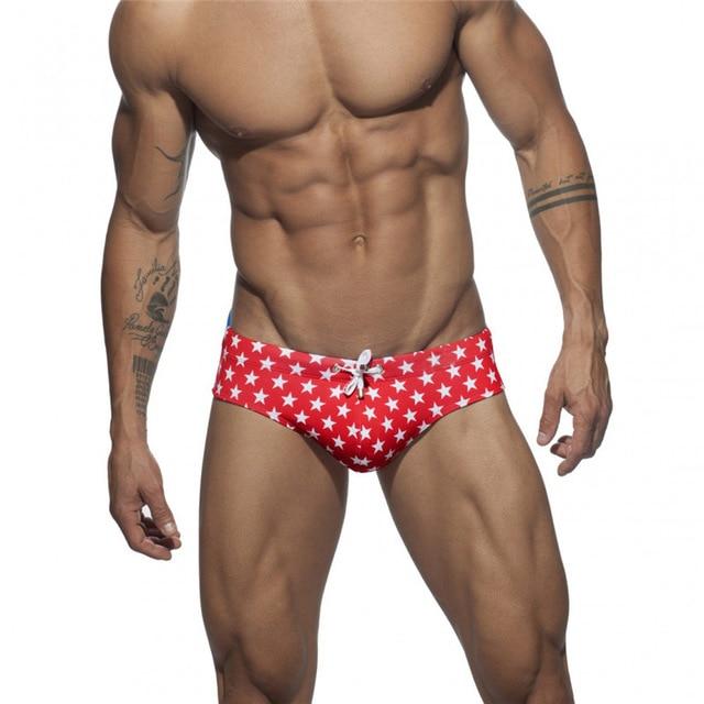 ORVLS Two Toned Bowtie Stars Swim Briefs | dmunderwear detail image 8