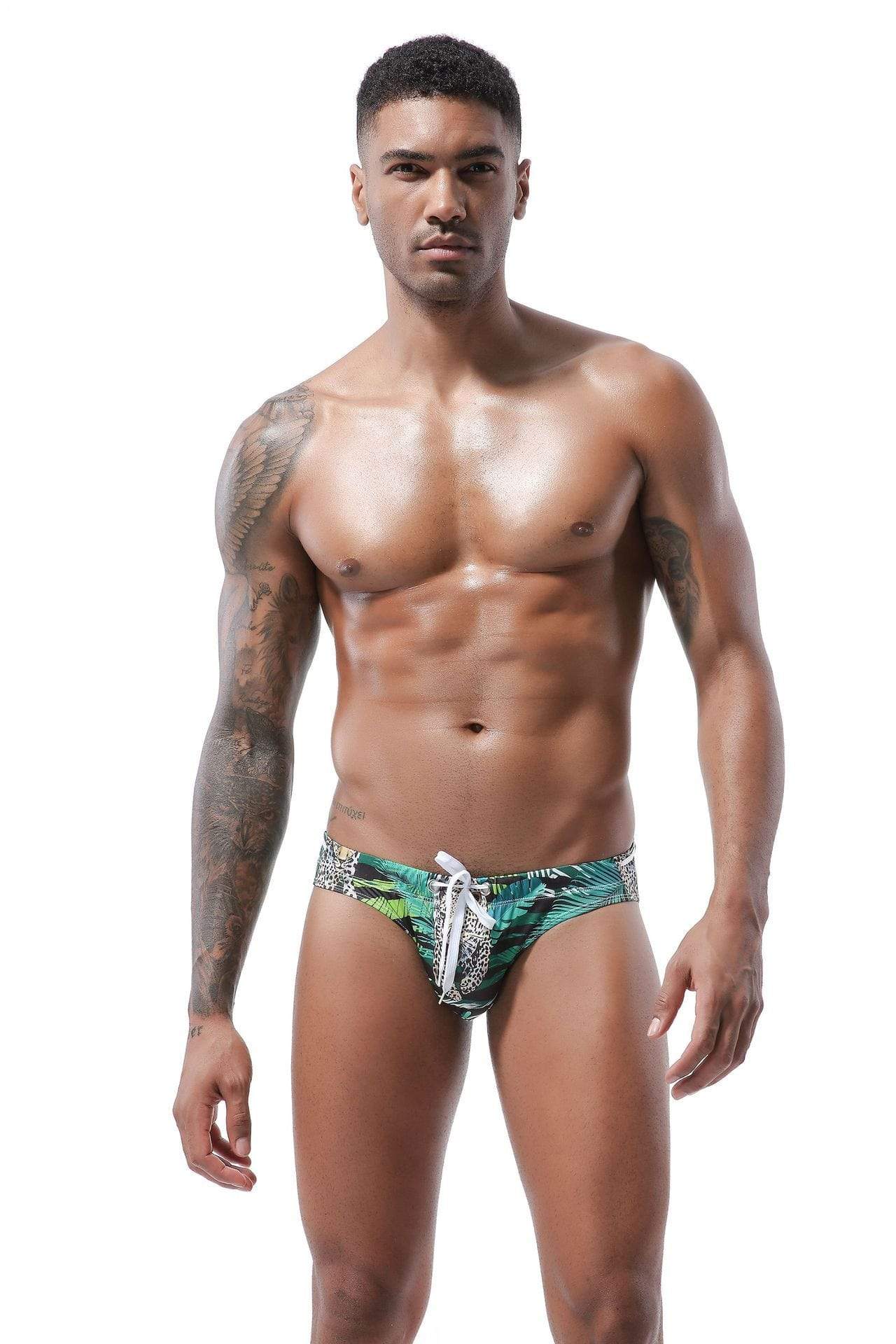 White Leopard Bikini Briefs | dmunderwear detail image 2