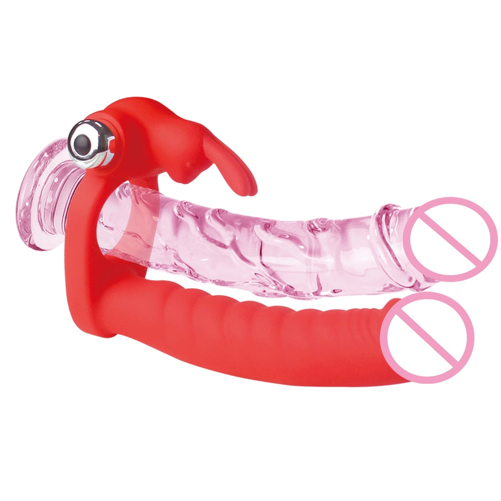 Vibrating Double Penetration Dildo | dmunderwear detail image 11