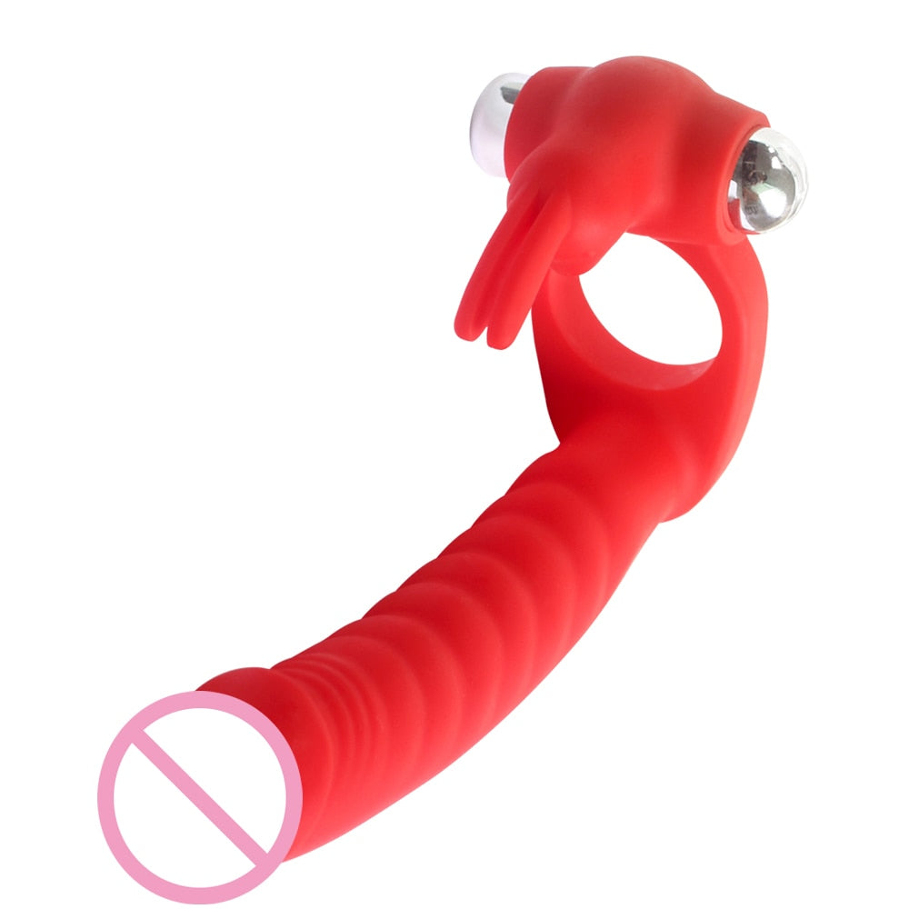 Vibrating Double Penetration Dildo | dmunderwear detail image 13
