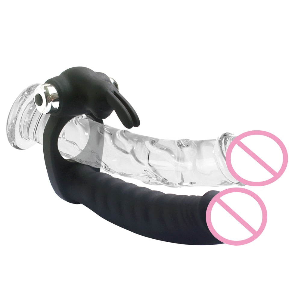 Vibrating Double Penetration Dildo | dmunderwear detail image 14