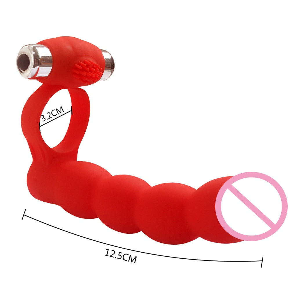 Vibrating Double Penetration Dildo | dmunderwear detail image 15
