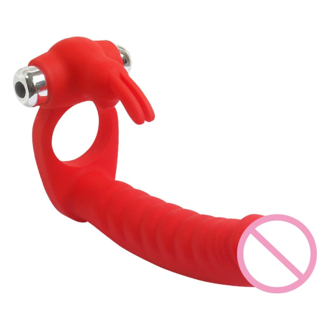 Vibrating Double Penetration Dildo | dmunderwear detail image 2