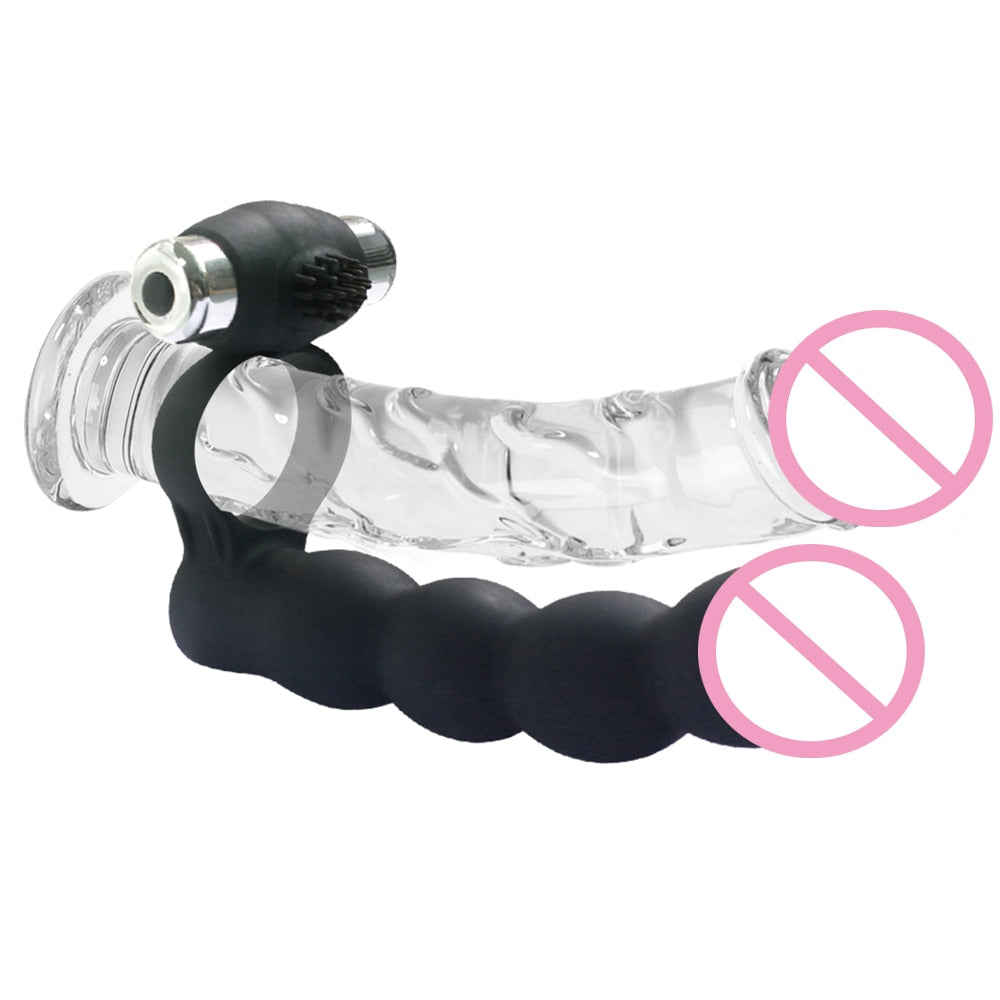 Vibrating Double Penetration Dildo | dmunderwear detail image 3