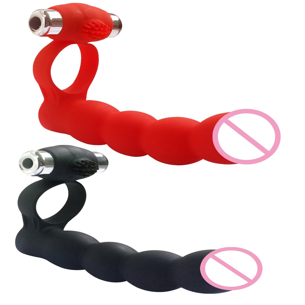 Vibrating Double Penetration Dildo | dmunderwear detail image 6