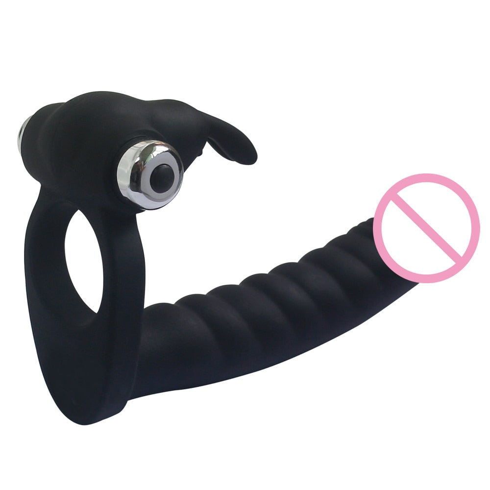 Vibrating Double Penetration Dildo | dmunderwear detail image 9