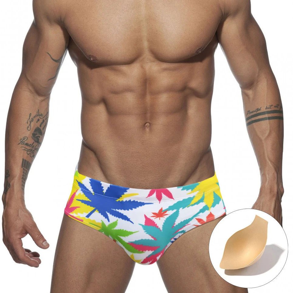 Weed Leaf Swim Briefs | dmunderwear detail image 6